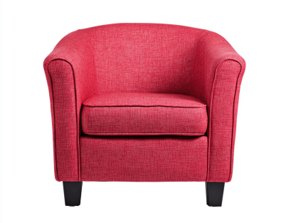 Fauteuil tissu 79×74×80 cm – rouge – style cabriolet moderne-Shelterano