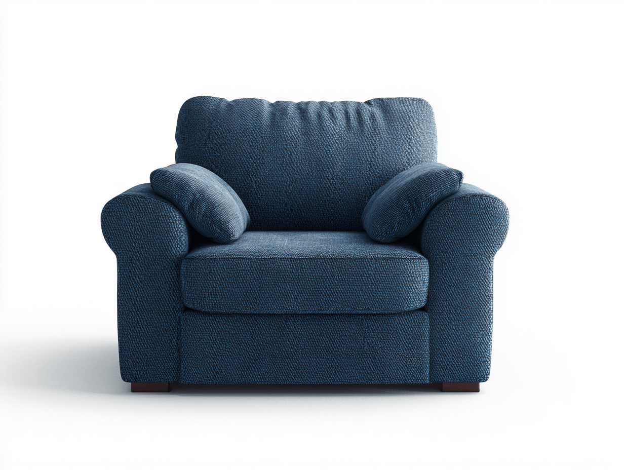 Fauteuil lit tissu 115×95×92 cm – bleu foncé – style classique avec accoudoirs arrondis-Shelterano