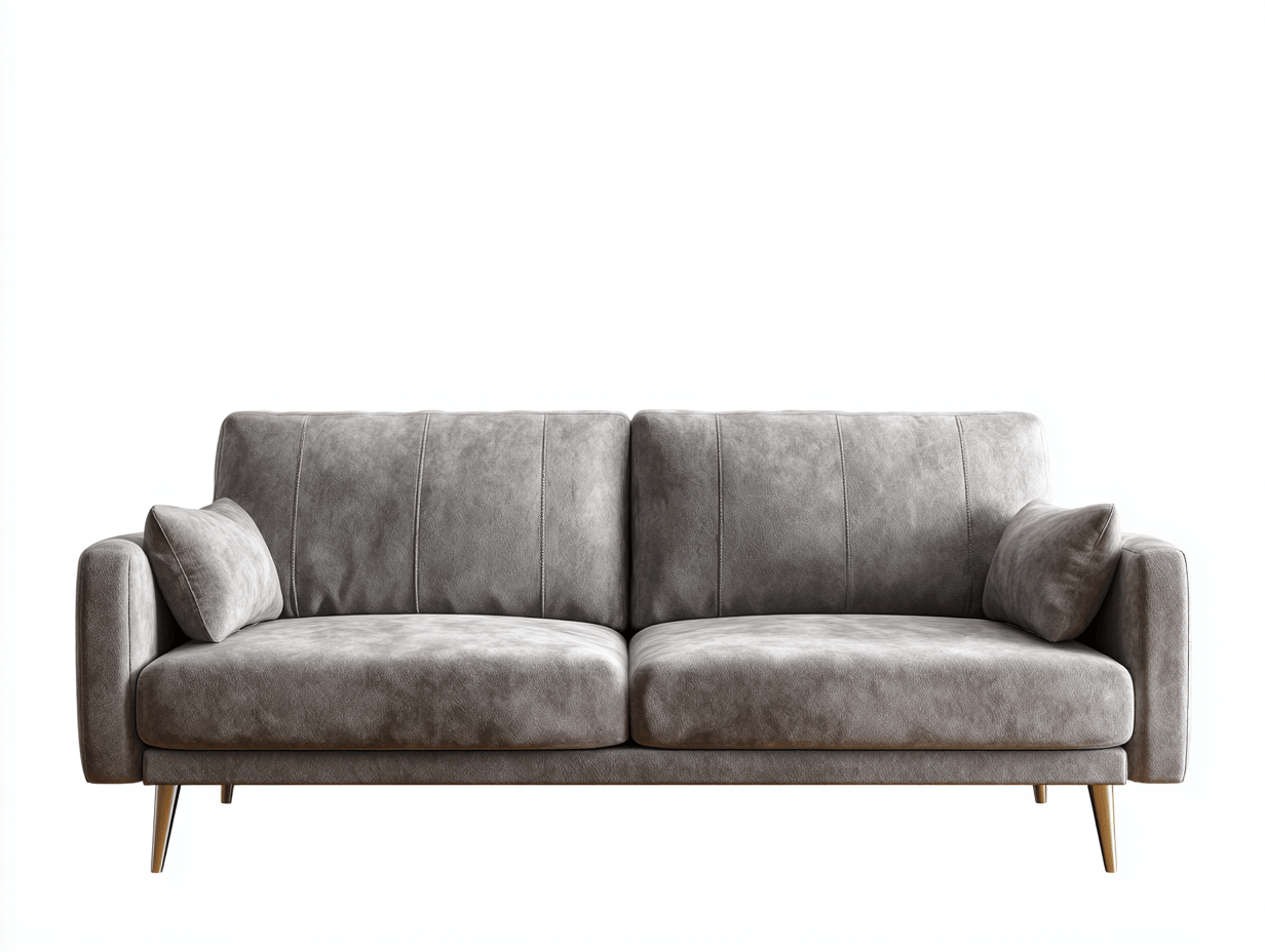 Canapé tissu 190×95×85 cm – gris – style contemporain avec coussins-Shelterano