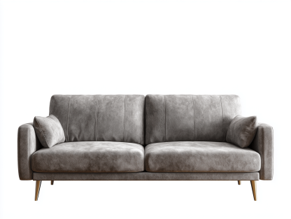 Canapé tissu 190×95×85 cm – gris – style contemporain avec coussins-Shelterano