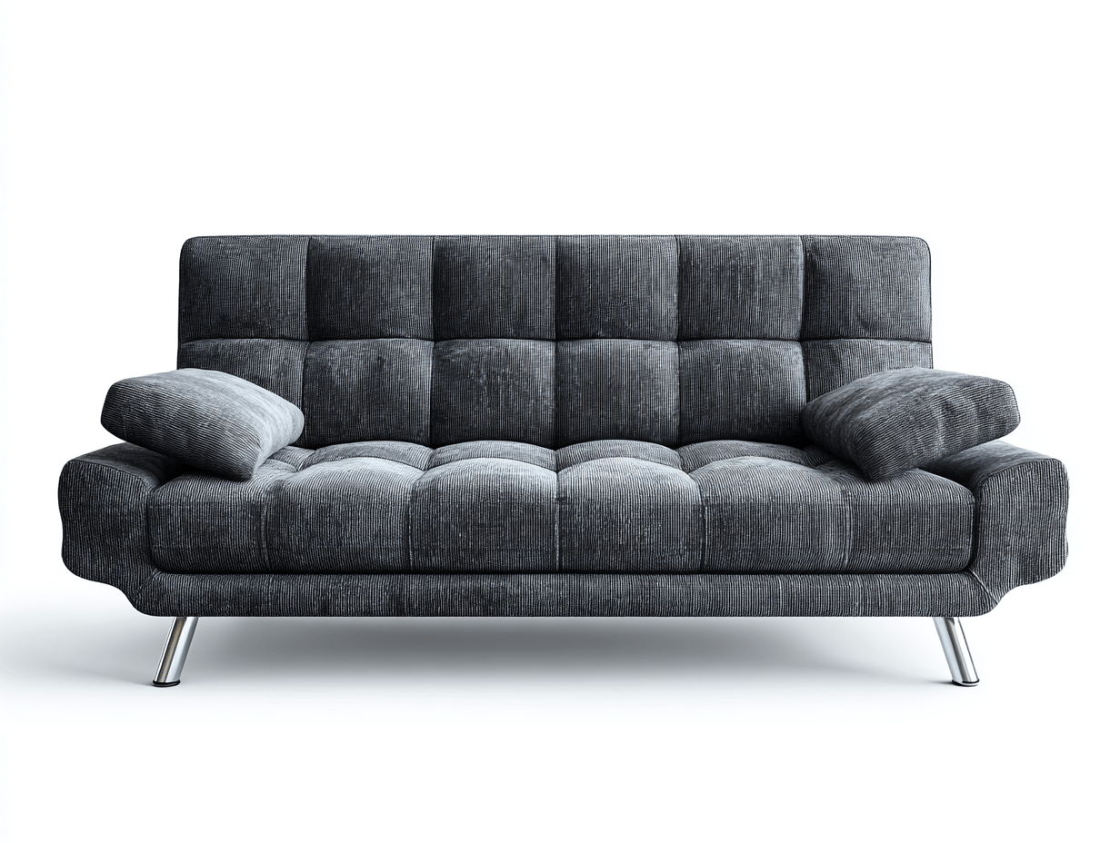 Canapé-lit en tissu 190×85×90 cm – gris foncé – design moderne avec accoudoirs et pieds métalliques-Shelterano