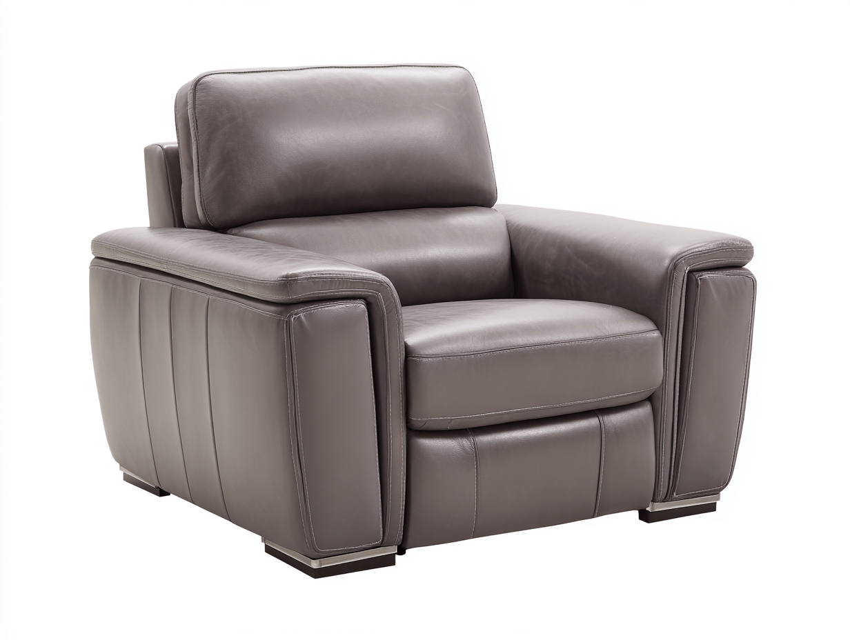Fauteuil relax cuir 95×99×101 cm – gris – design contemporain-Shelterano