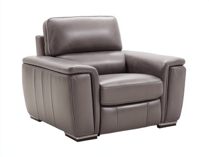 Fauteuil relax cuir 95×99×101 cm – gris – design contemporain-Shelterano