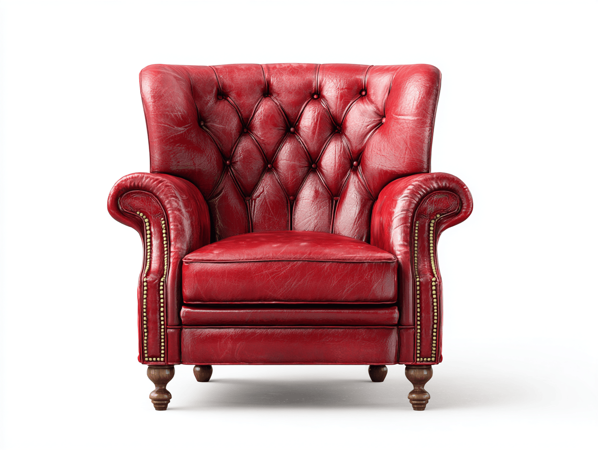 Fauteuil cuir capitonné 95×90×100 cm – rouge – style Chesterfield-Shelterano