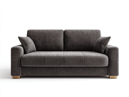 Canapé convertible tissu 185×95 cm – gris foncé – design moderne avec coussins latéraux-Shelterano