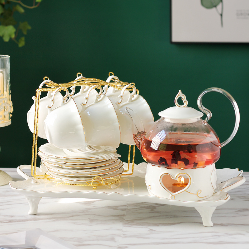 Heat-Resistant Glass Teapot Set for Flower Tea Brewing-Tea time Whisper