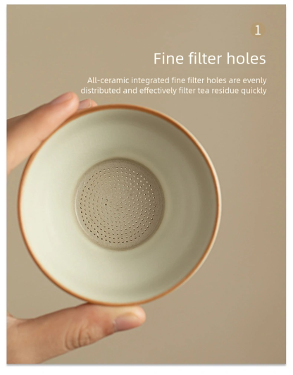 Wisteria Ceramic Tea Strainer Set