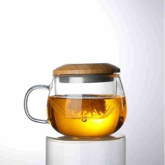 Thickened Heat-Resistant Transparent Glass Teacup with Built-in Tea Strainer-Tea time Whisper