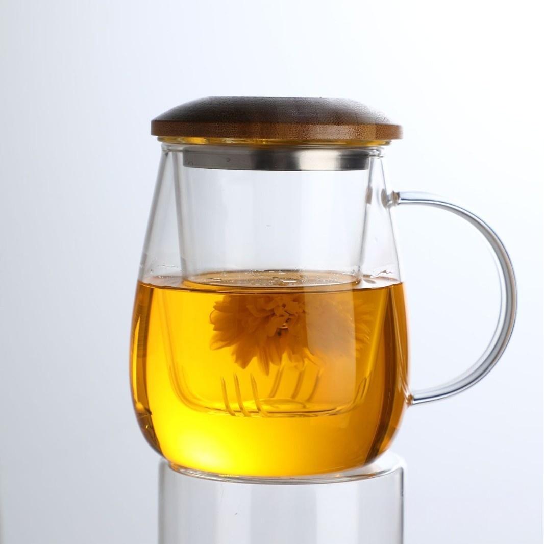Thickened Heat-Resistant Transparent Glass Teacup with Built-in Tea Strainer-Tea time Whisper