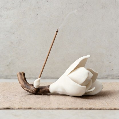 Zen Handmade Ceramic Bloom Incense Stand