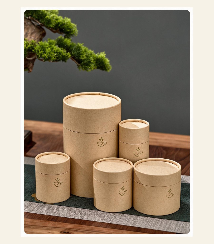 MI LAN XIANG No.18 eco-friendly paper box packaging &mdash; kraft paper cylindrical tea canisters