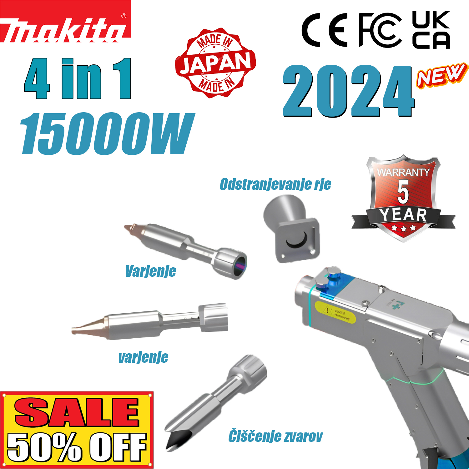 【Največja znižanja cen za najbolj priljubljene izdelke】 Laserska varilna pištola Makita 4 v 1
