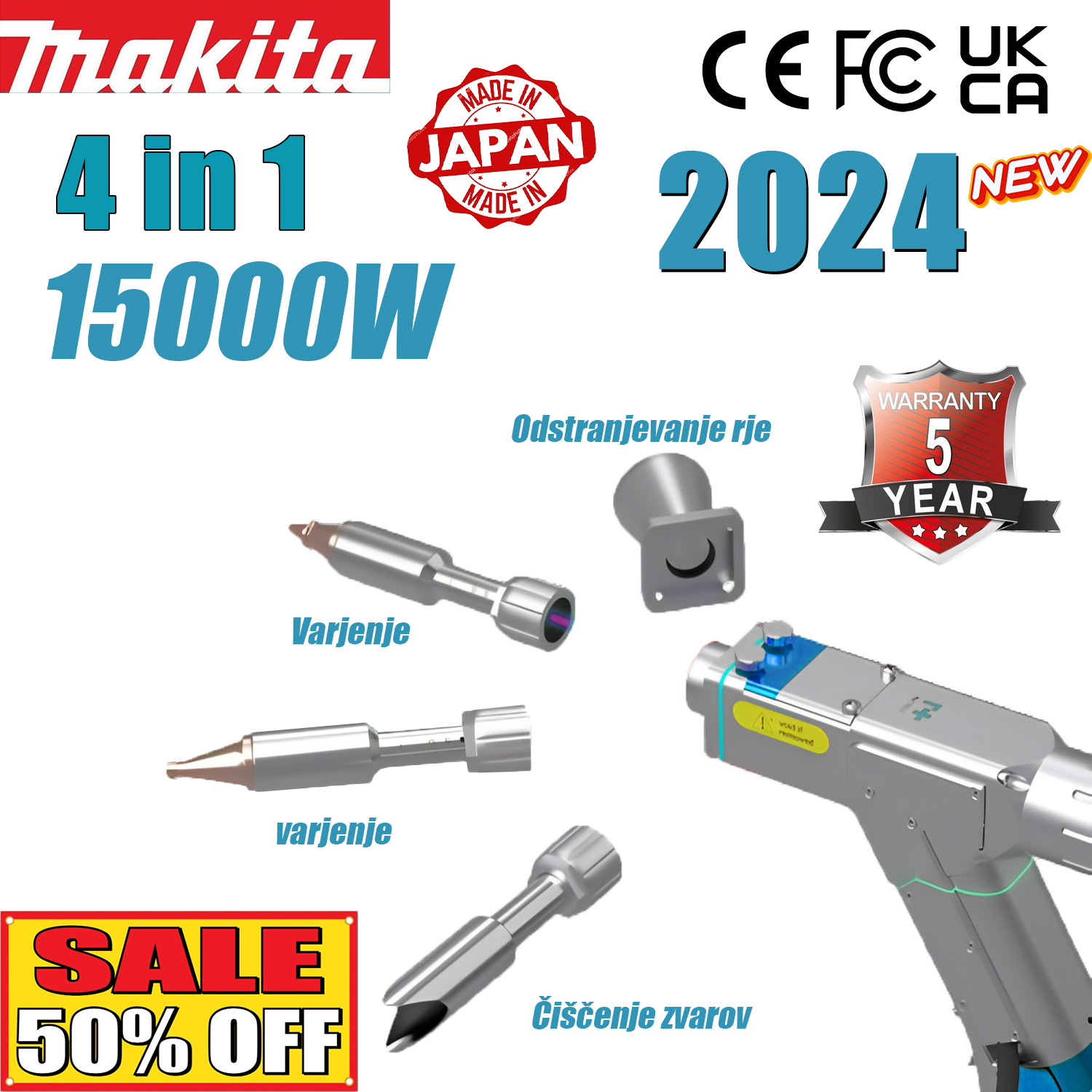 【Največja znižanja cen za najbolj priljubljene izdelke】 Laserska varilna pištola Makita 4 v 1
