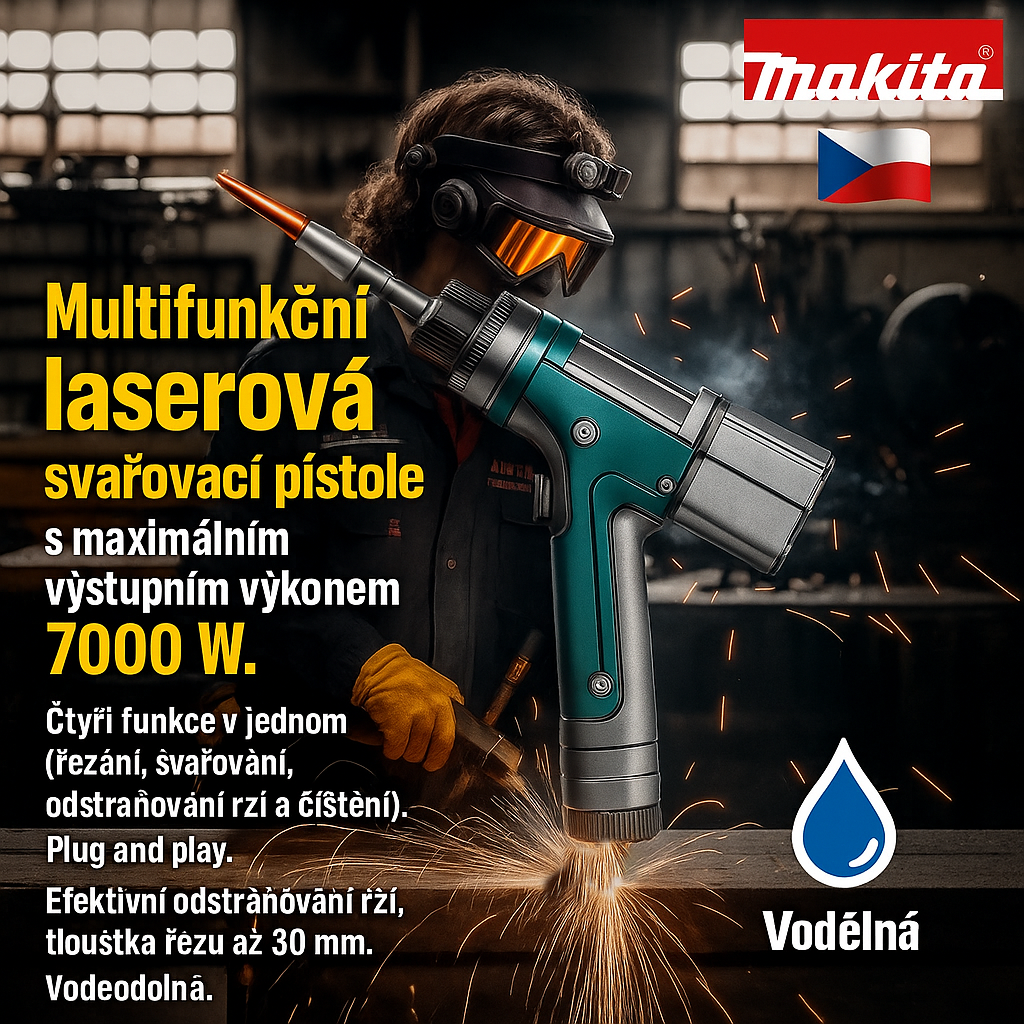 😏Bleskový výprodej: Laserová svařovací pistole Makita 4 v 1, sleva 10 %, pouze 1800 Kč!