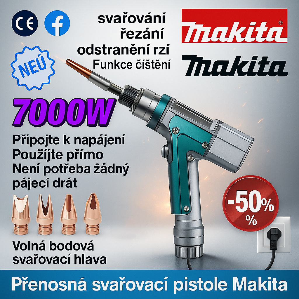 😏Bleskový výprodej: Laserová svařovací pistole Makita 4 v 1, sleva 10 %, pouze 1800 Kč!