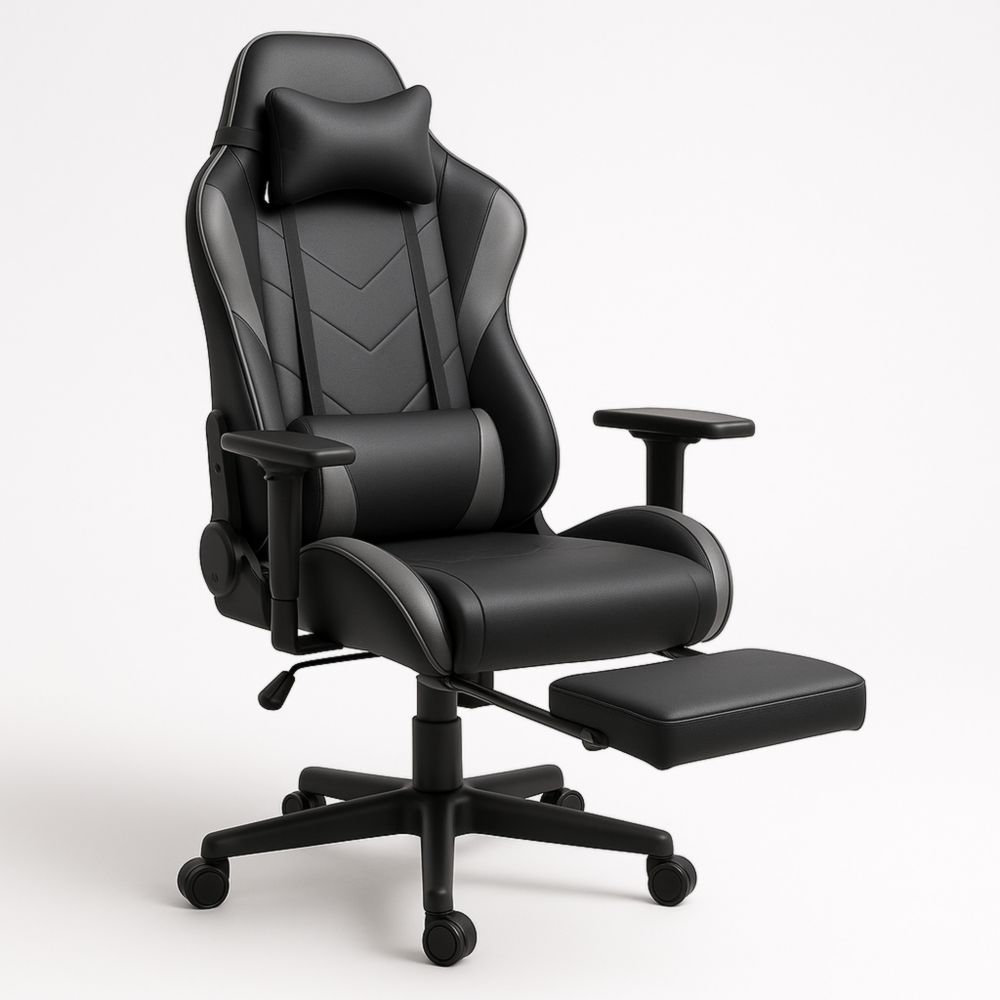 Sedia Da Gaming Ergonomica Con Massaggio Lombare - Regolabile, Poggiapiedi, Supporto Schiena