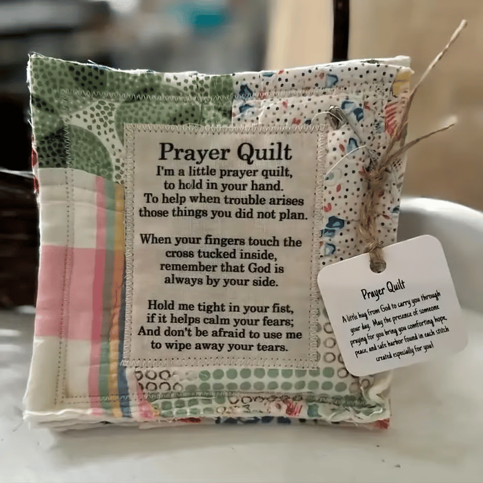✝️Handmade Prayer Quilt with cross inside