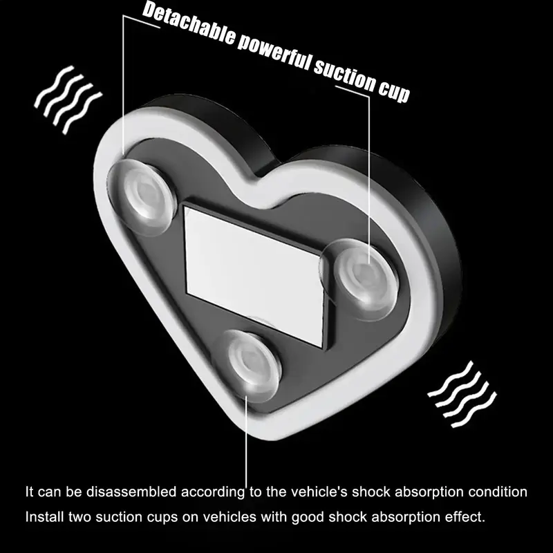 Solar Powered Wireless LED Heart Shape C-Pillar Neon Light