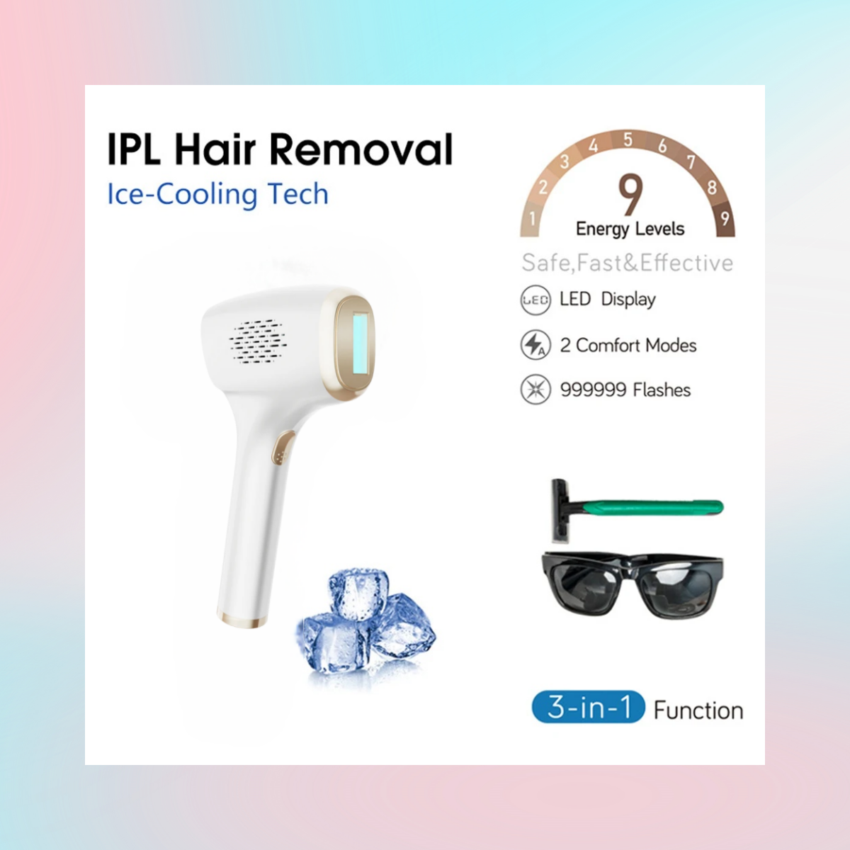 Epilator Ice Painless Laser Remover Women Men