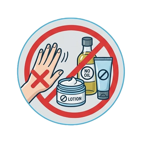 Avoid Creams or Oils befor taping KT tape for Meniscus Tear