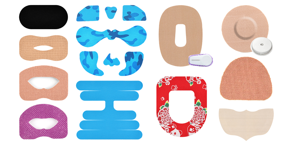 different shapes of kinesiology tape