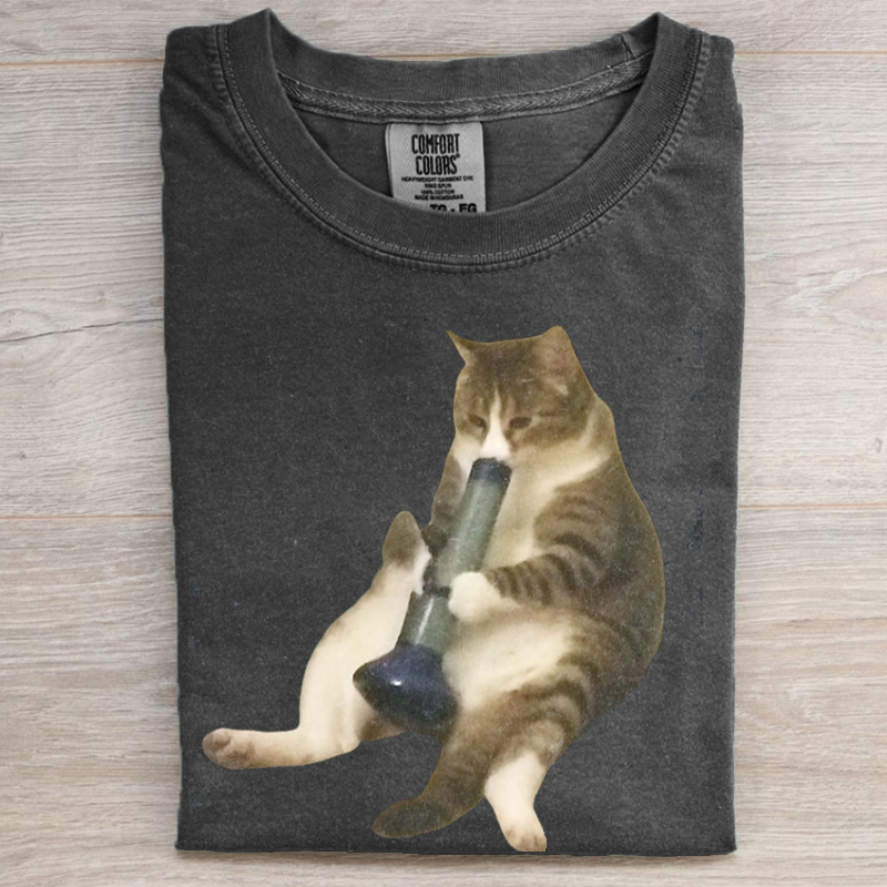 Retro Style Funny Cats Meme T-shirt