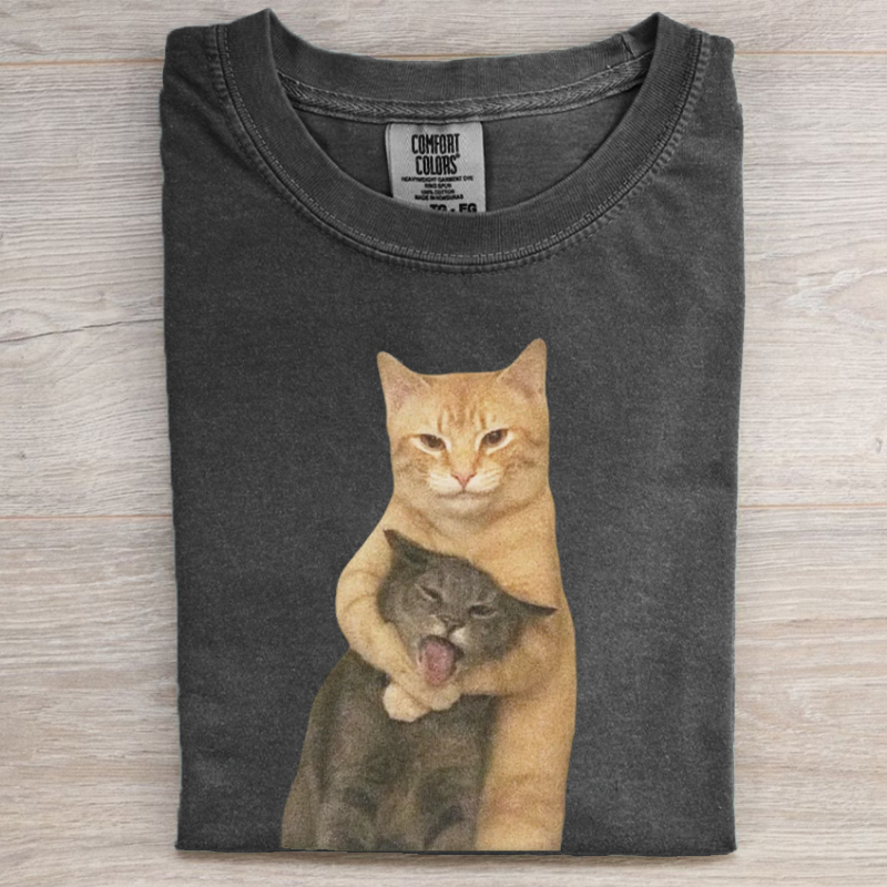 Retro Style Funny Cats Meme T-shirt