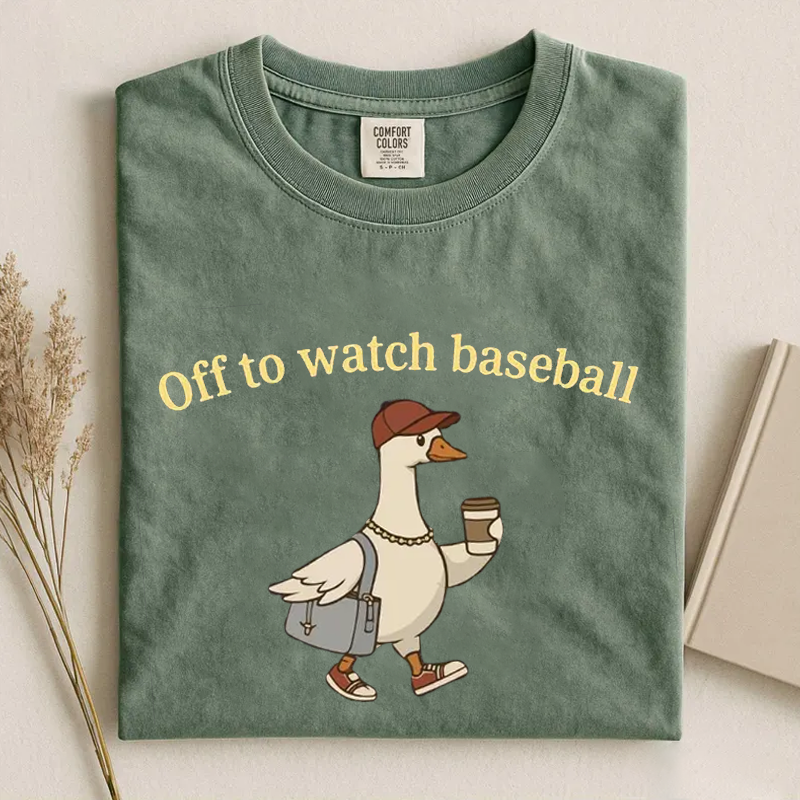 Funny Silly Goose Off To Watch Baseball T-shirt