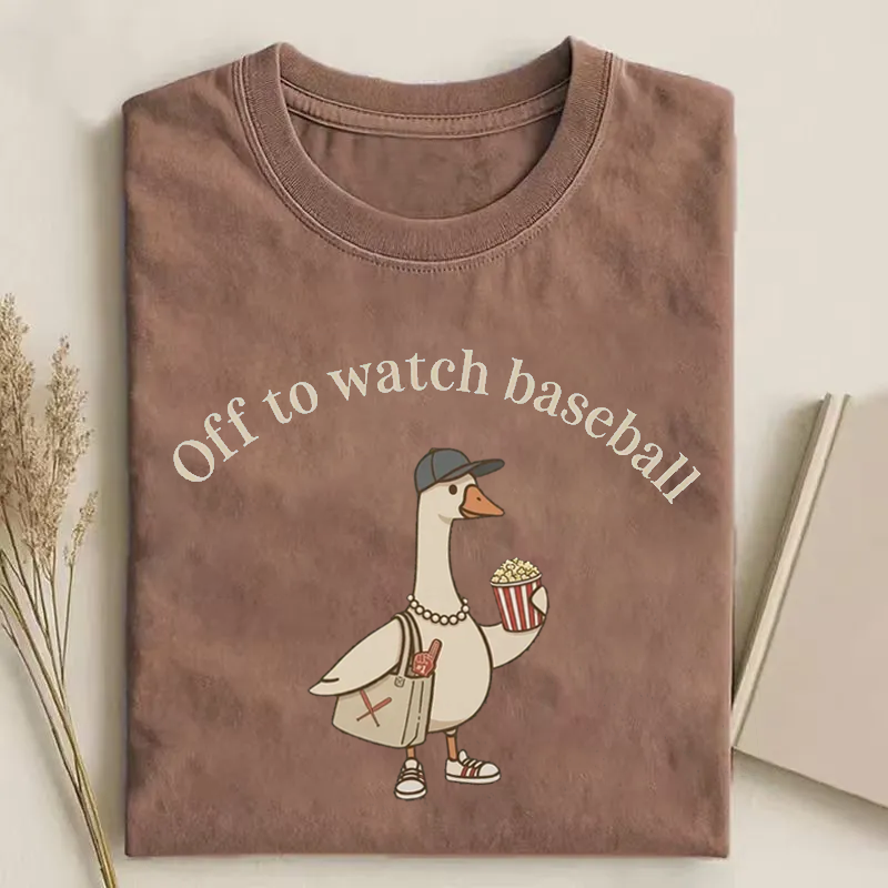 Funny Silly Goose Off To Watch Baseball T-shirt