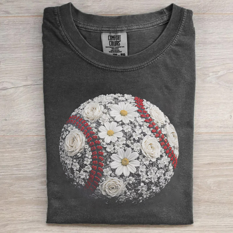 Baseball Flower T-shirt