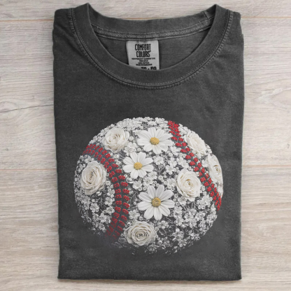 Baseball Flower T-shirt
