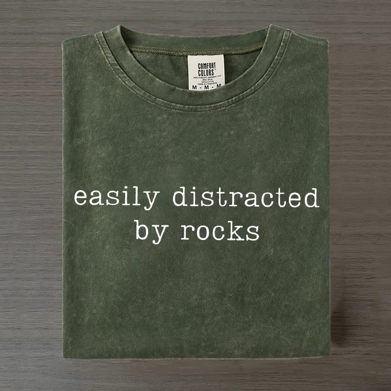 Comfort Colors Easily Distracted By Rocks Funny Rock Lover T-shirt