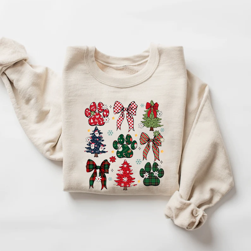 Dog Christmas Coquette Bow Sweatshirt