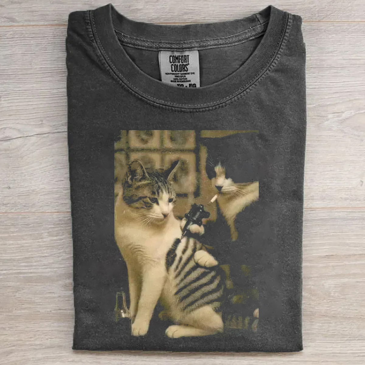 Retro Cat Tattoo Meme T-shirt