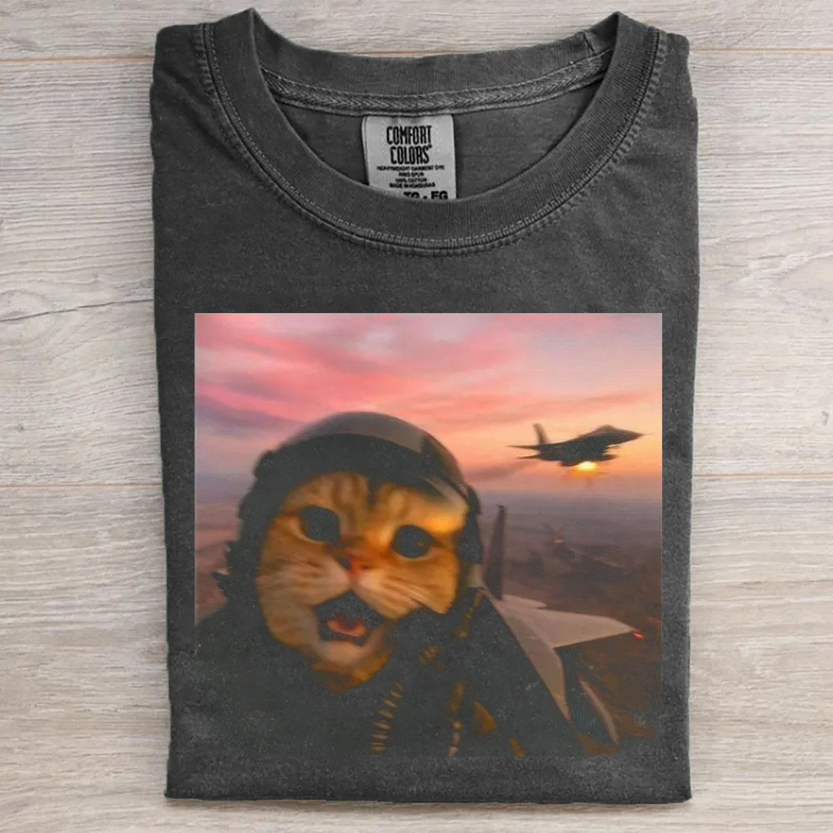 Funny Fighter Pilot Cat T-shirt
