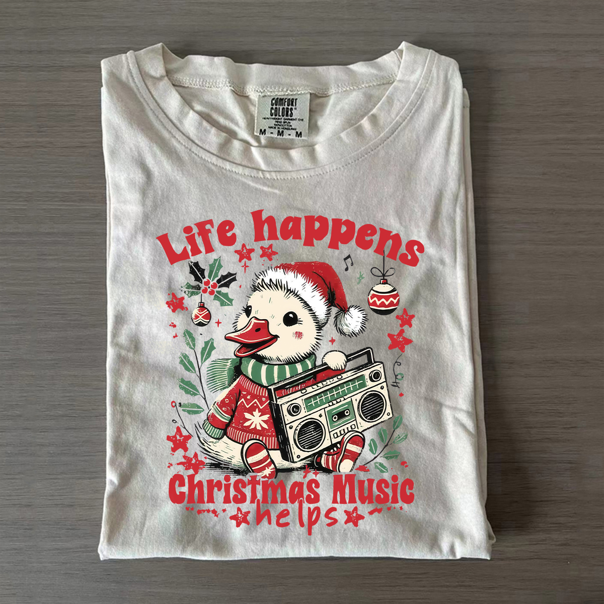 Life Happens Christmas Music Helps T-shirt