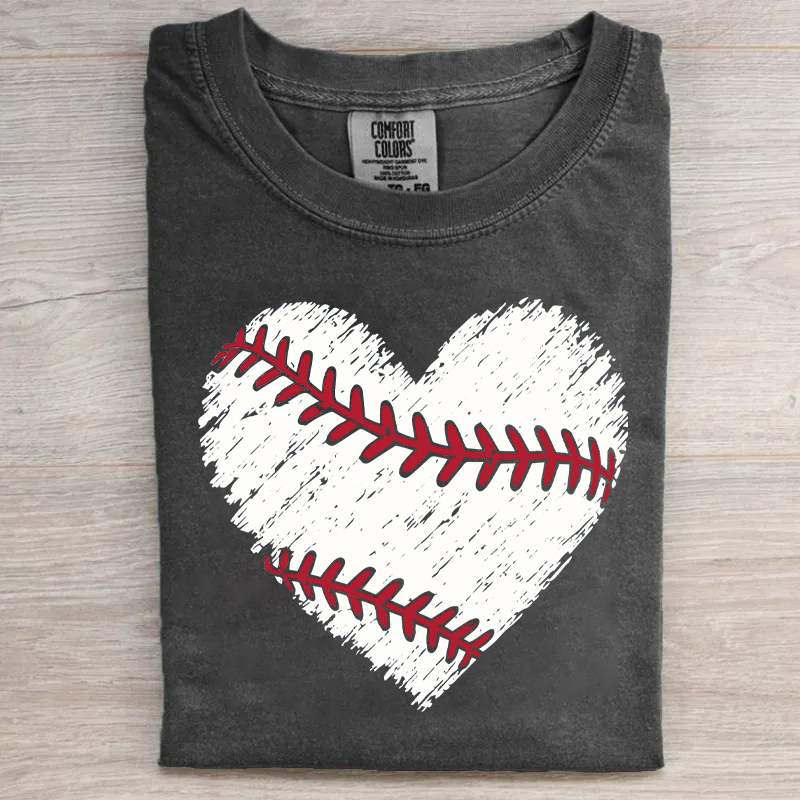 Baseball Distressed Heart T-shirt
