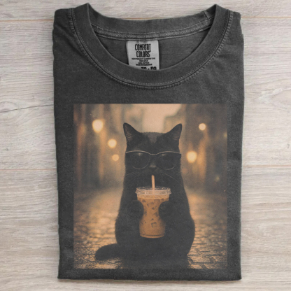 Black Cat Iced Coffee T-shirt