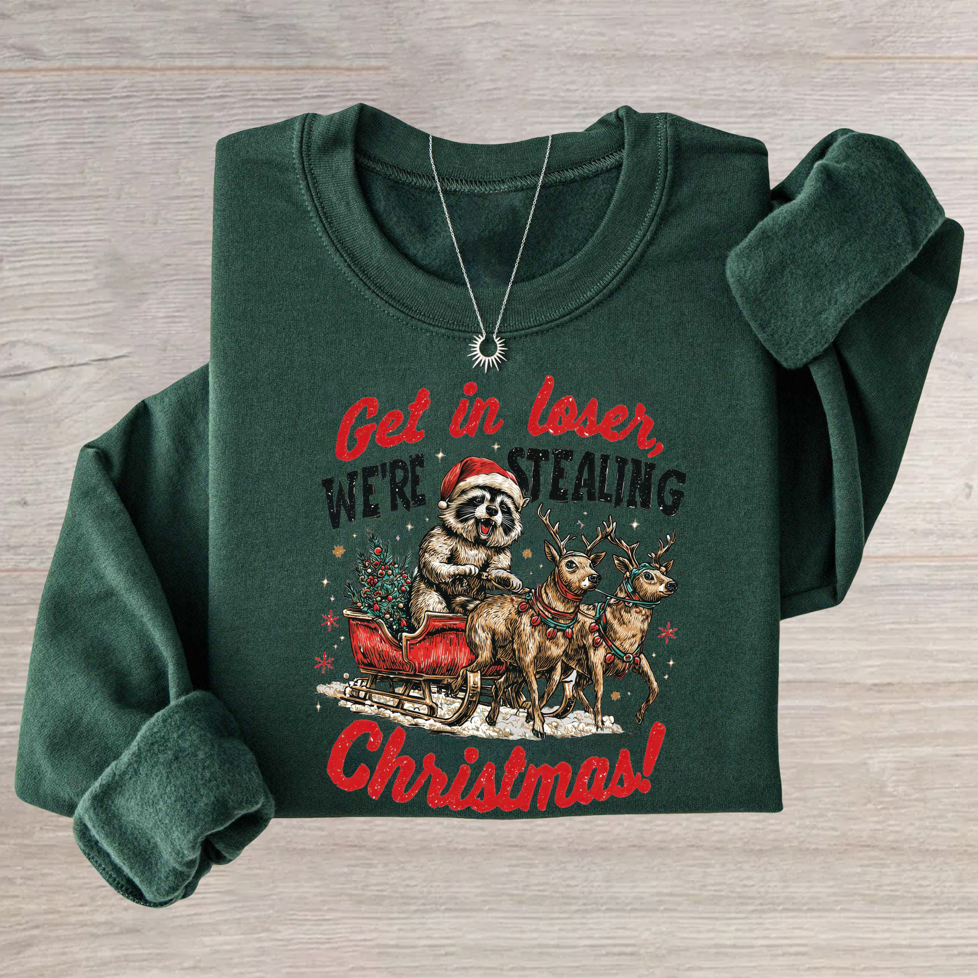 Funny Raccoon Christmas Sweatshirt