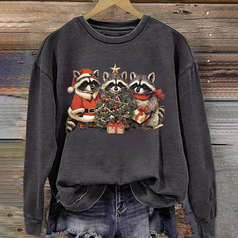 Christmas Santa Raccoons Sweatshirt