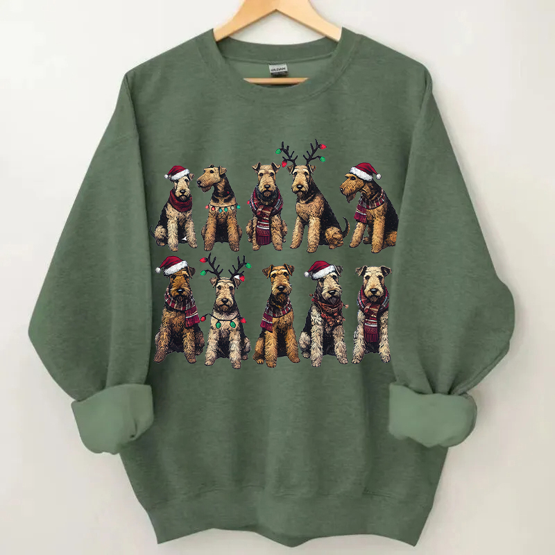 Comfort Colors Airedale Terrier Dog Christmas Sweatshirt
