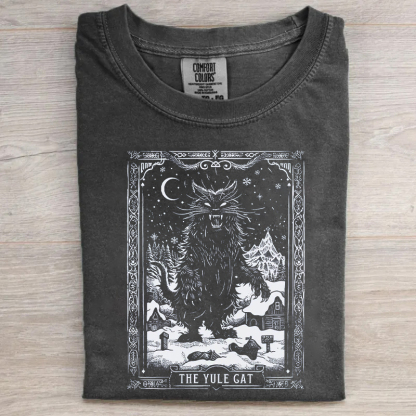 The Yule Cat Tarot Card Goth Christmas T-shirt