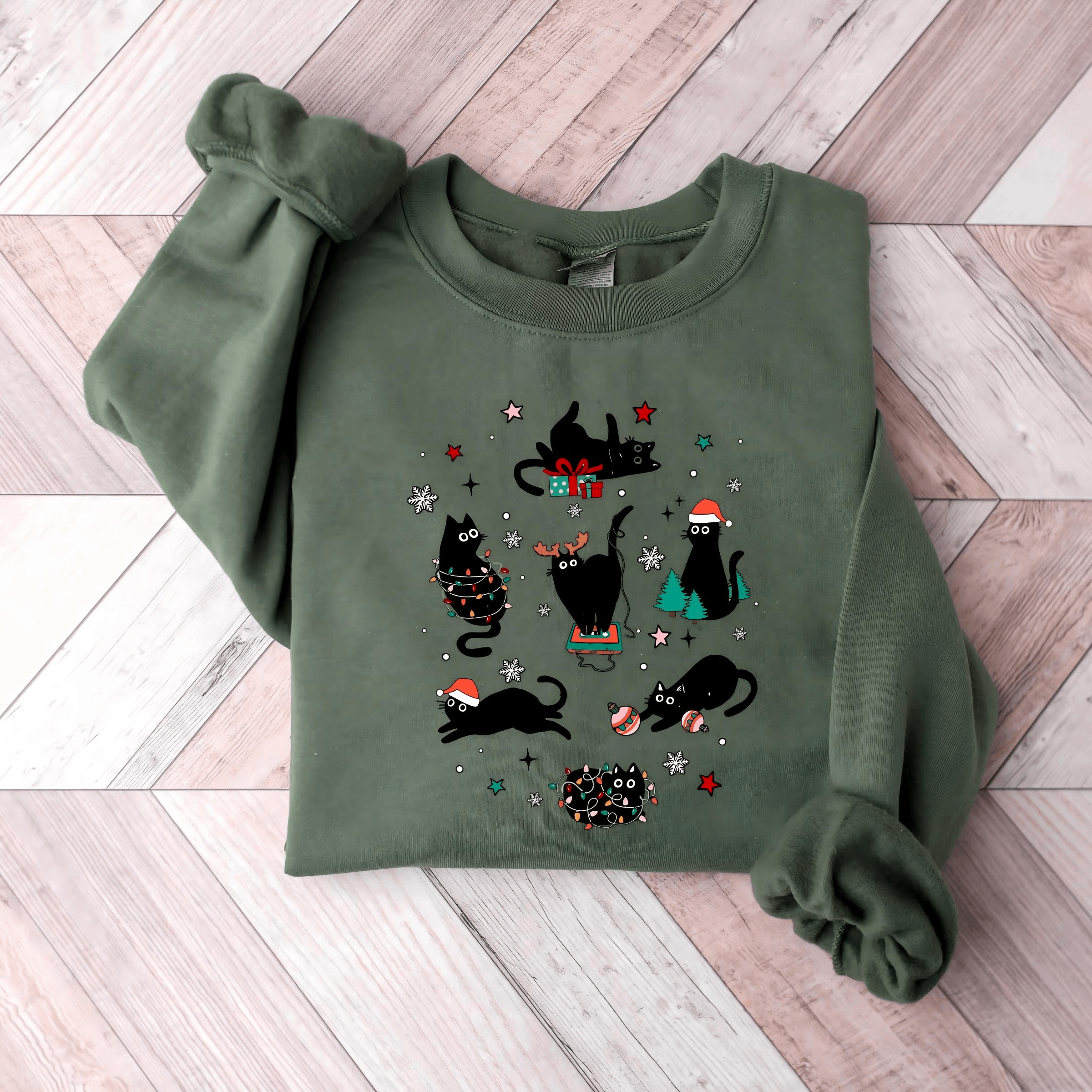 Christmas Black Cat Sweatshirt