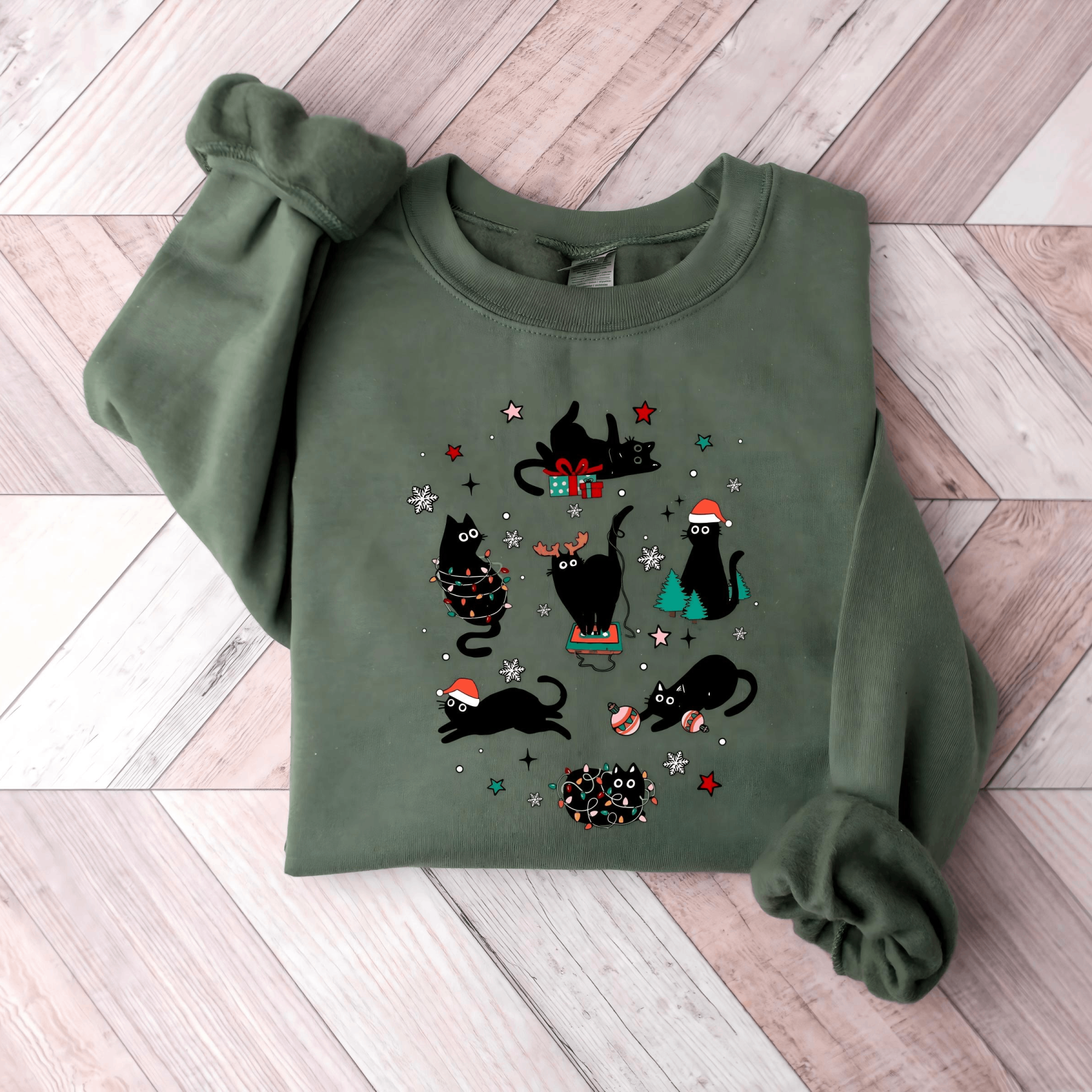 Christmas Black Cat Sweatshirt