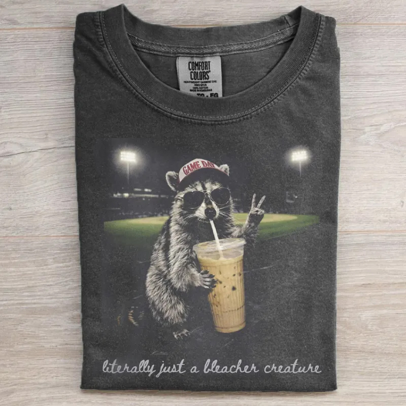 Racoon Funny Ballfield Dark T-shirt