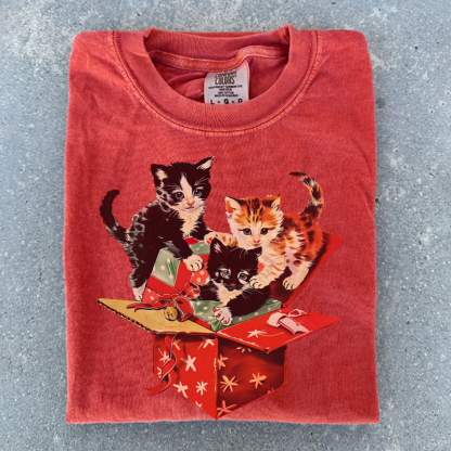 Holiday Cat Christmas T-shirt