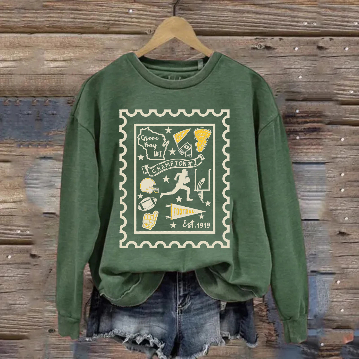 Retro Green Bay Football Sweatshirt