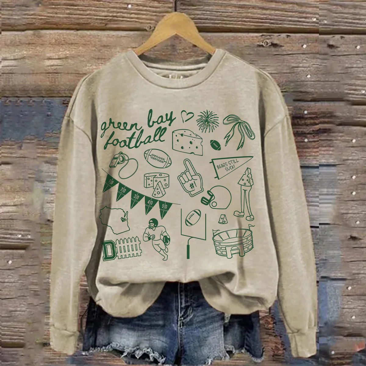 Green Bay Cheesehead Football Sweatshirt