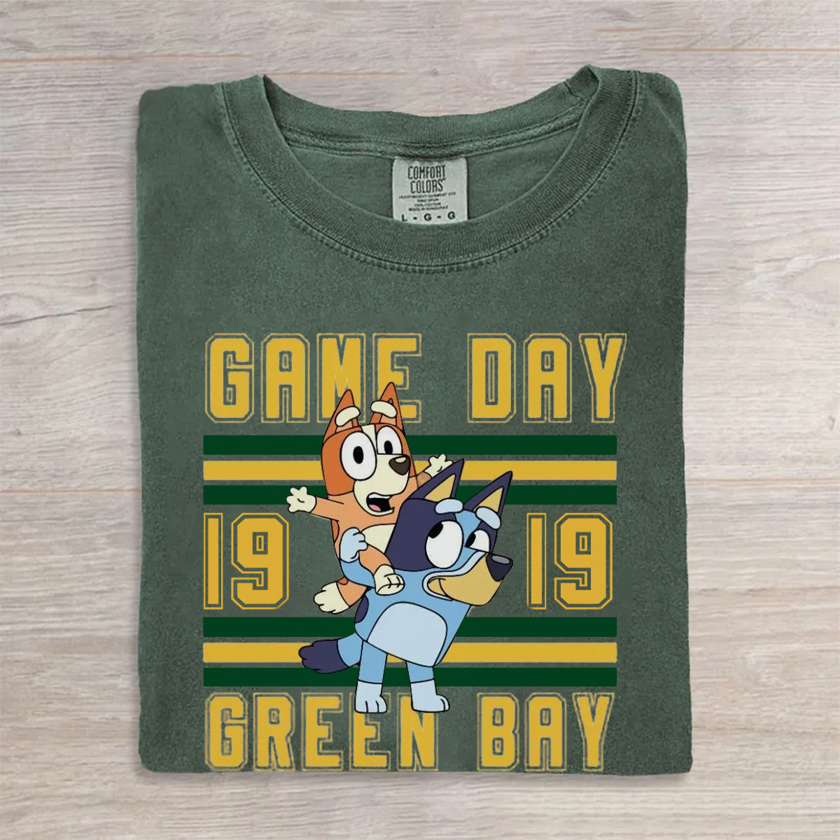 Blue Dog Green Bay Football Vintage Style T-shirt