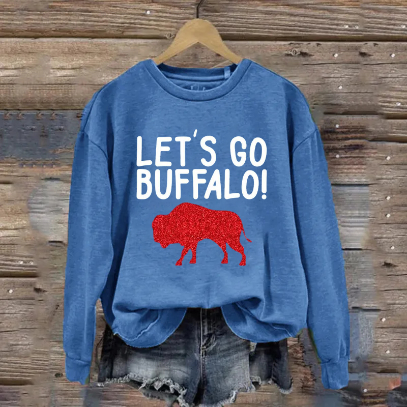 Retro Buffalo football Glitter Sweatshirt